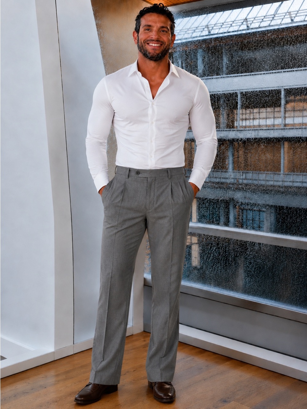 Polo by Ralph Lauren Gray Pleated Dress Pants